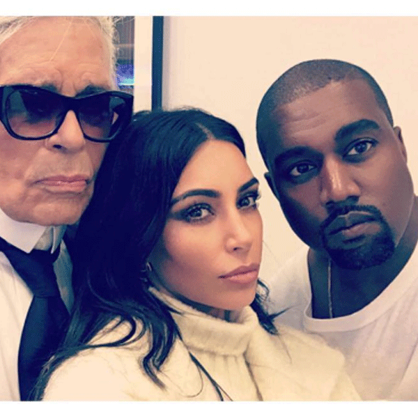 Kim Kardashian, Kanye West, Karl Lagerfeld Kim Kardashian, Kanye West, Karl Lagerfeld
